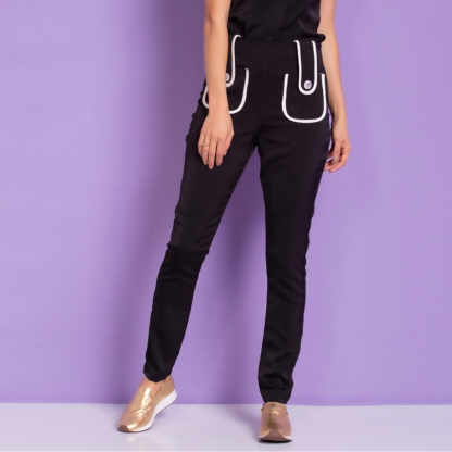 Women's Macaron Four Pockets Slim Fit Scrub Pants