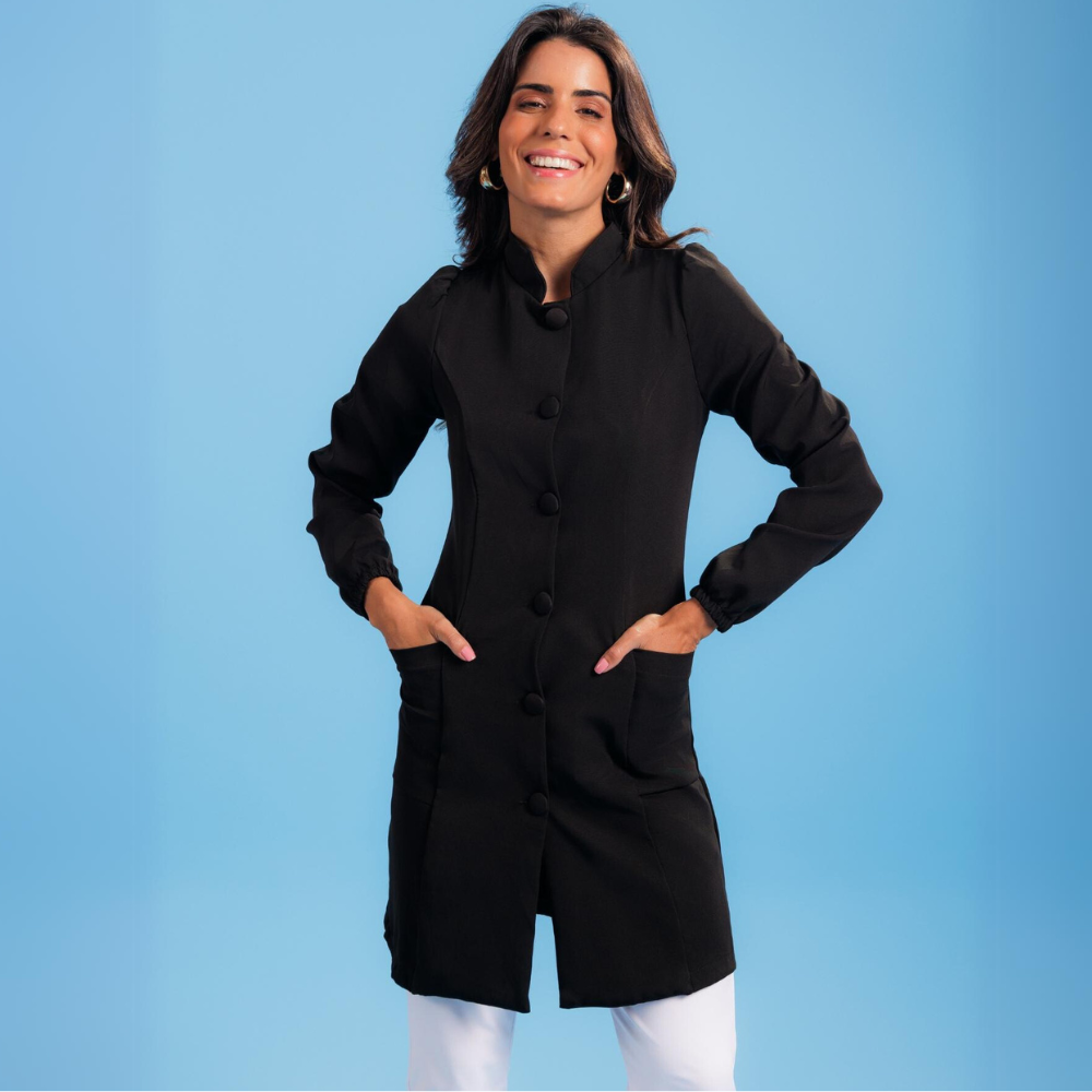 Women's Fashion Elastic Cuff Lab Coat