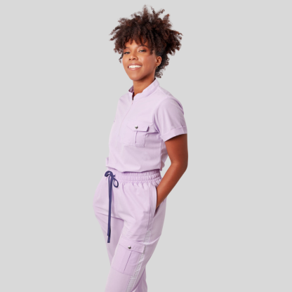 Women's Zip Neck Chest Pocket Scrub Top™