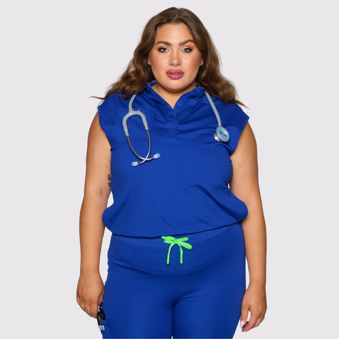 Women's Stand Collar Sleeveless Scrub Top