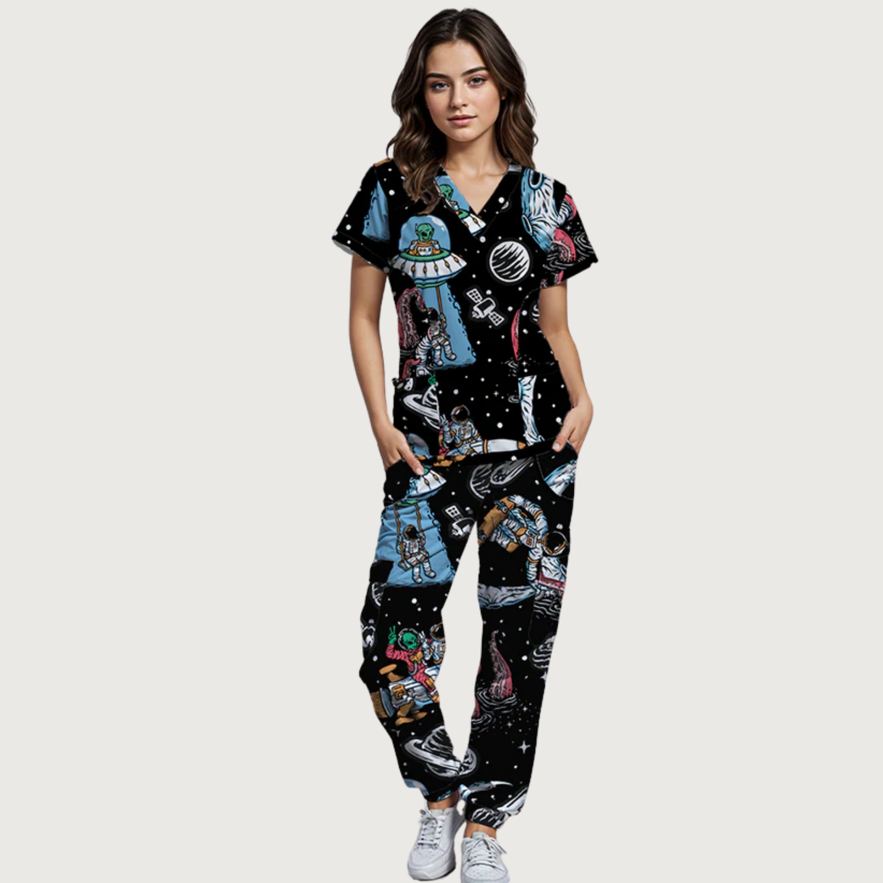 Women’s Intergalactic Cuffed Scrub Pants