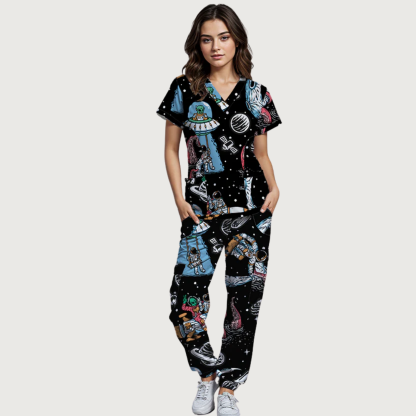 Women’s Intergalactic Cuffed Scrub Pants