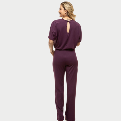 Women's V-neckline Jumpsuit With Elastic Waistband™