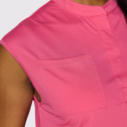 Women's Stand Collar Sleeveless Scrub Top
