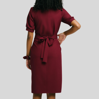 Medical Fashion Bow Waist Scrub Dress