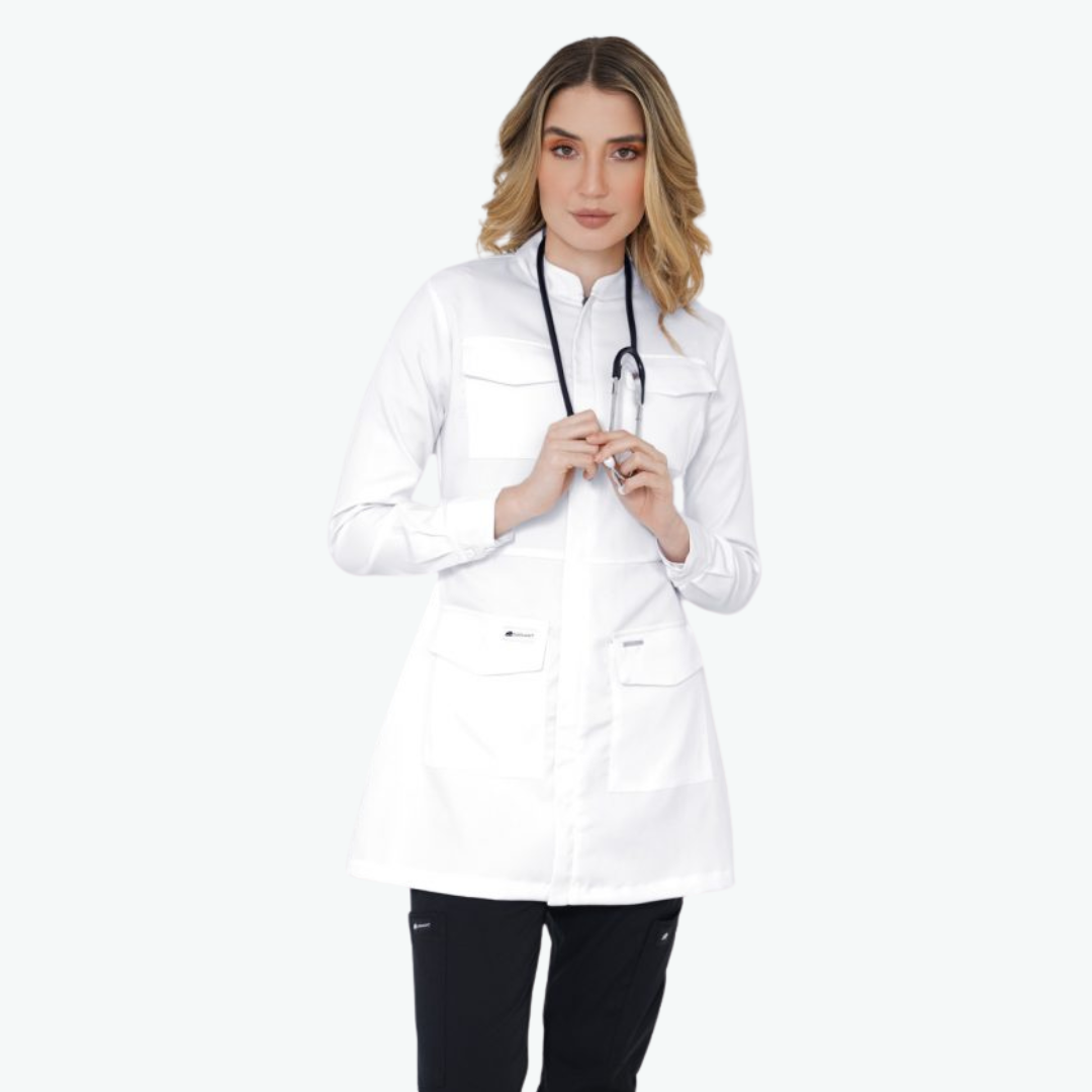 Women's Button Cuffs Lab Coat
