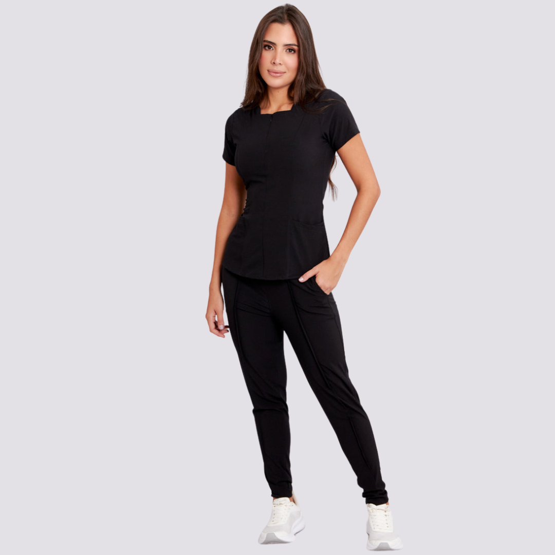 Women's High-waisted Plain Front Scrub Pant™