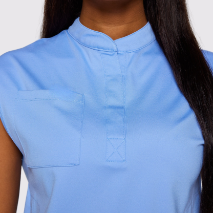 Women's Stand Collar Sleeveless Scrub Top