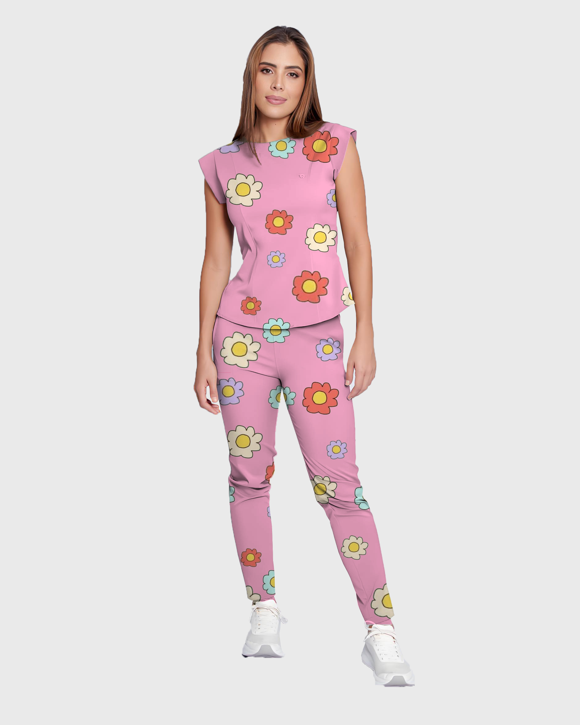Women's Cute Floral Scrub Set ST6193