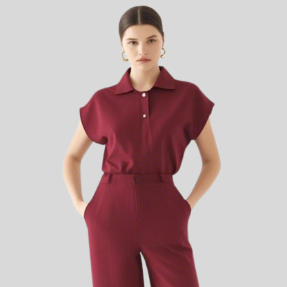 Female Nurse Collared Scrub Top