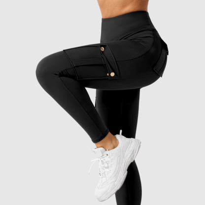 High Waist Four Utility Pockets Tight Cargo Yoga Pants