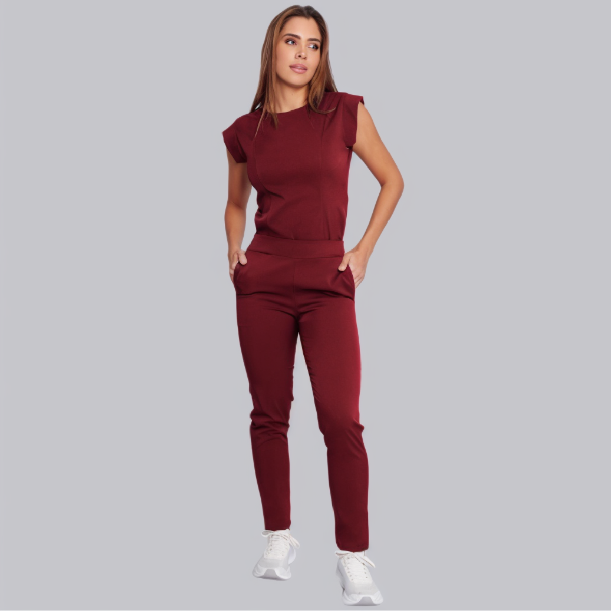 Women's Crew Neck Shoulder Sleeve Scrub Top™