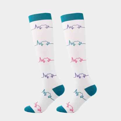 Multicolor Printed 3D Knitted Compression Socks