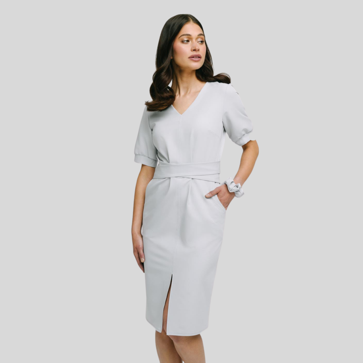 Medical Fashion Bow Waist Scrub Dress