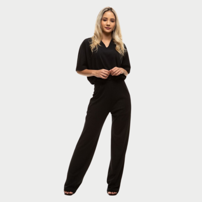 Women's V-neckline Jumpsuit With Elastic Waistband™
