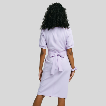 Medical Fashion Bow Waist Scrub Dress