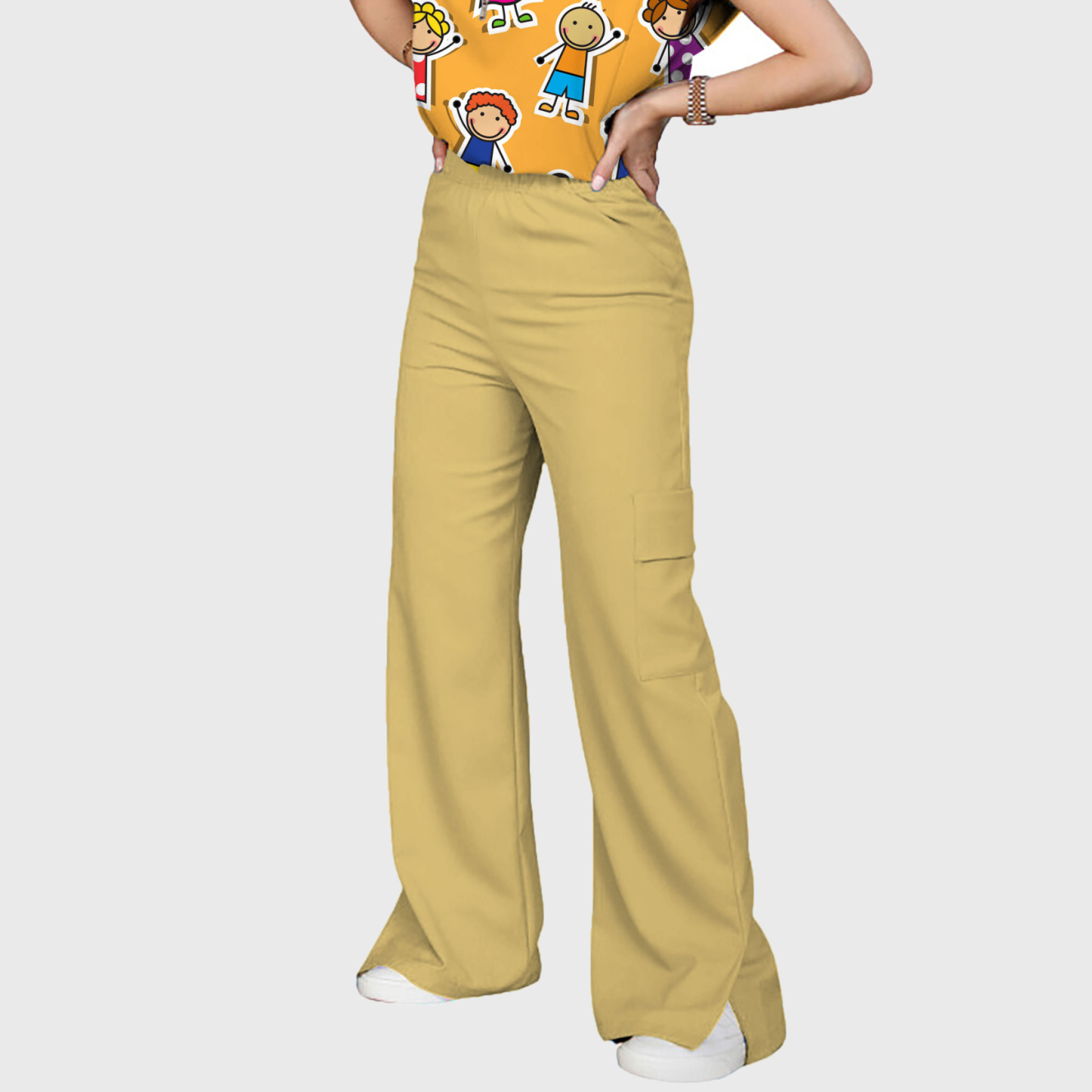 Women's Double Pocket Slit Cargo Pants