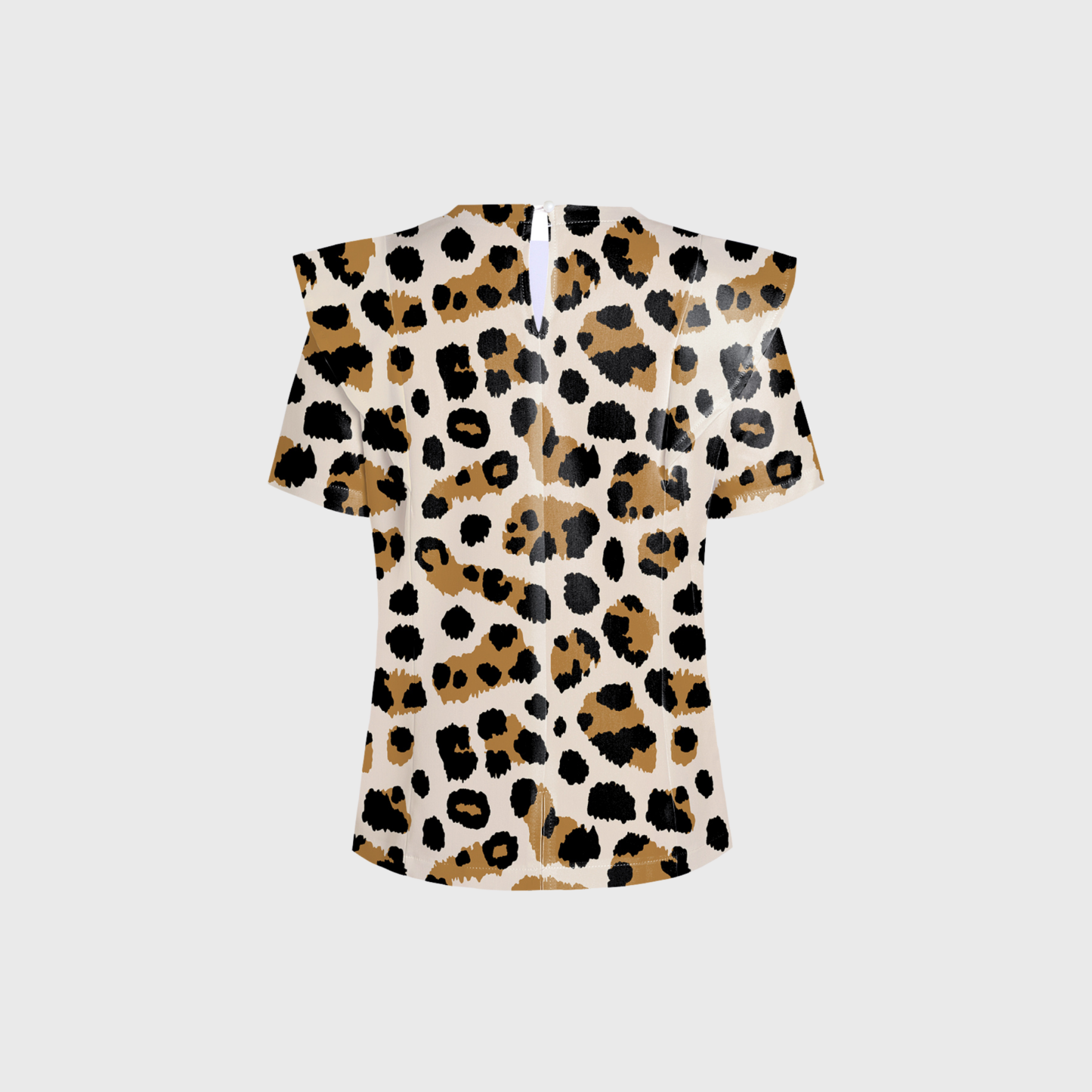 Women's Crew Neck Leopard Printed Scrub Set PT01