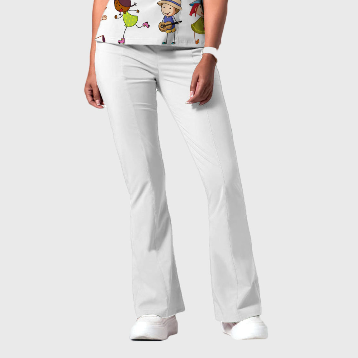 Women's Fashion Flare Leg Slim Fit Scrub Pants