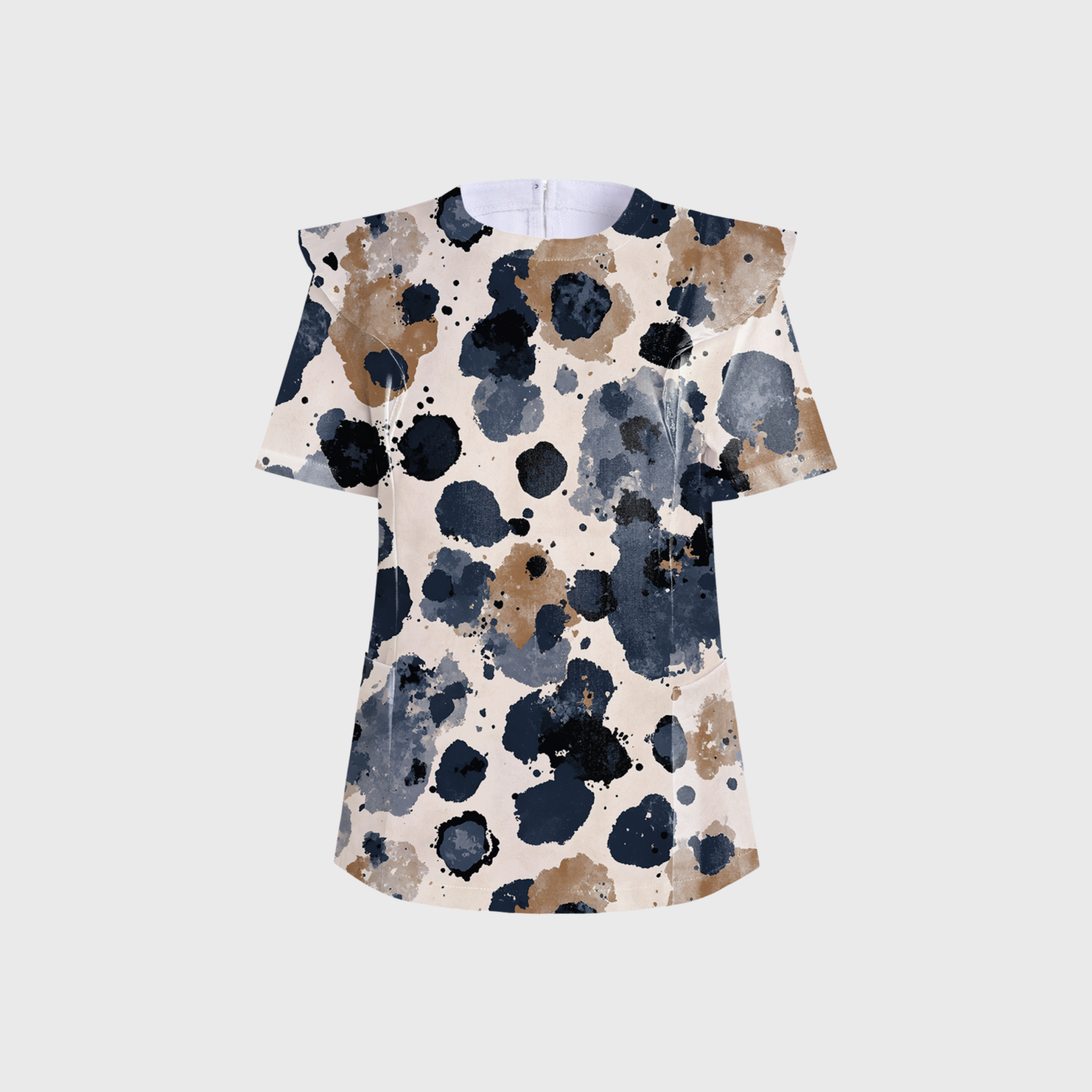 Women's Dark Leopard Printed Scrub Set PT07