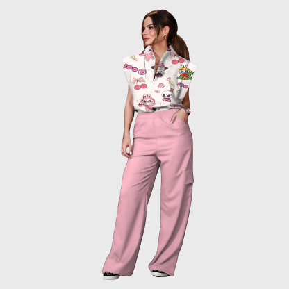 Women's Double Pocket Slit Cargo Pants