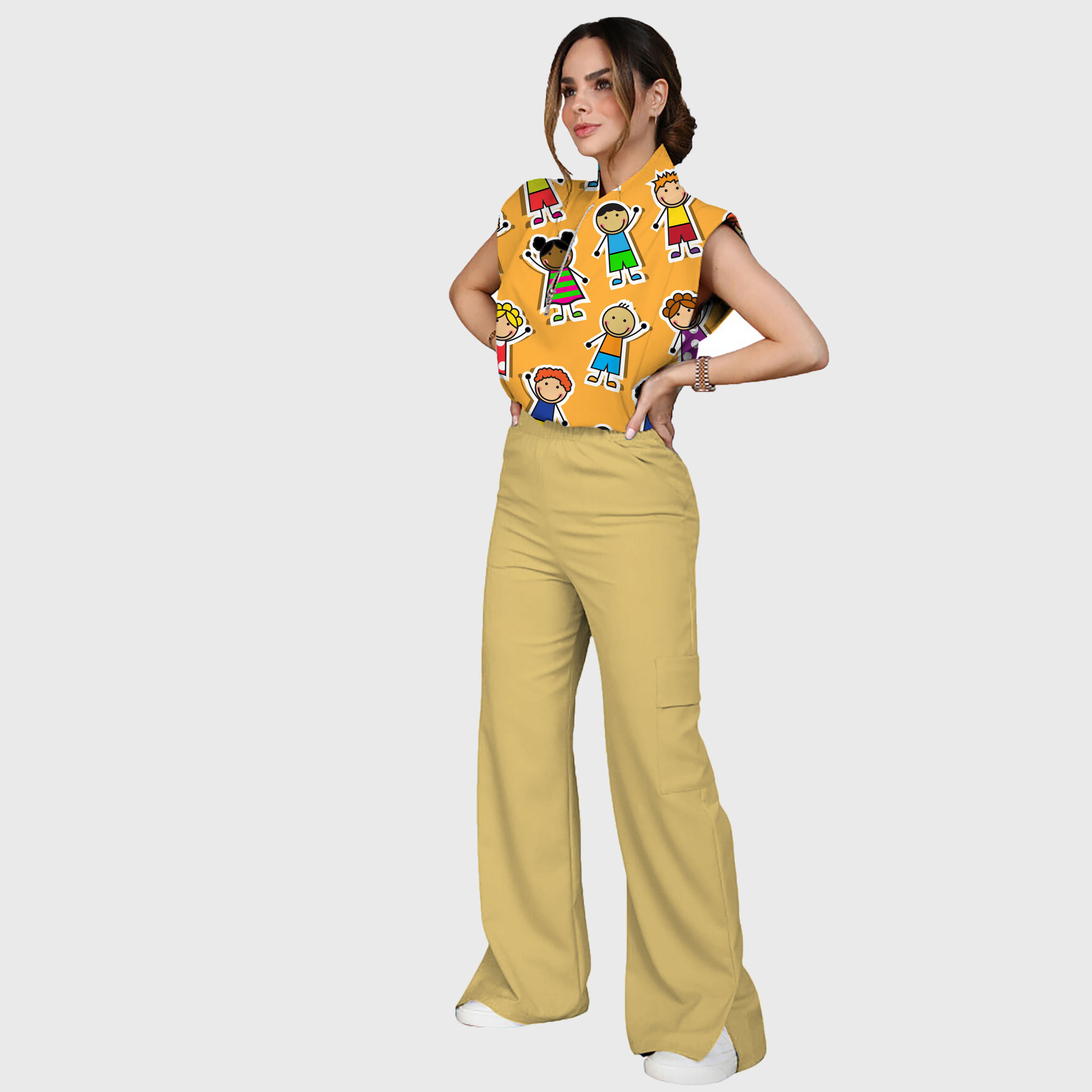 Women's Double Pocket Slit Cargo Pants