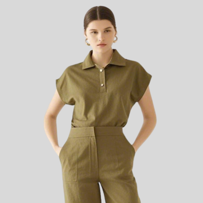 Female Nurse Collared Scrub Top