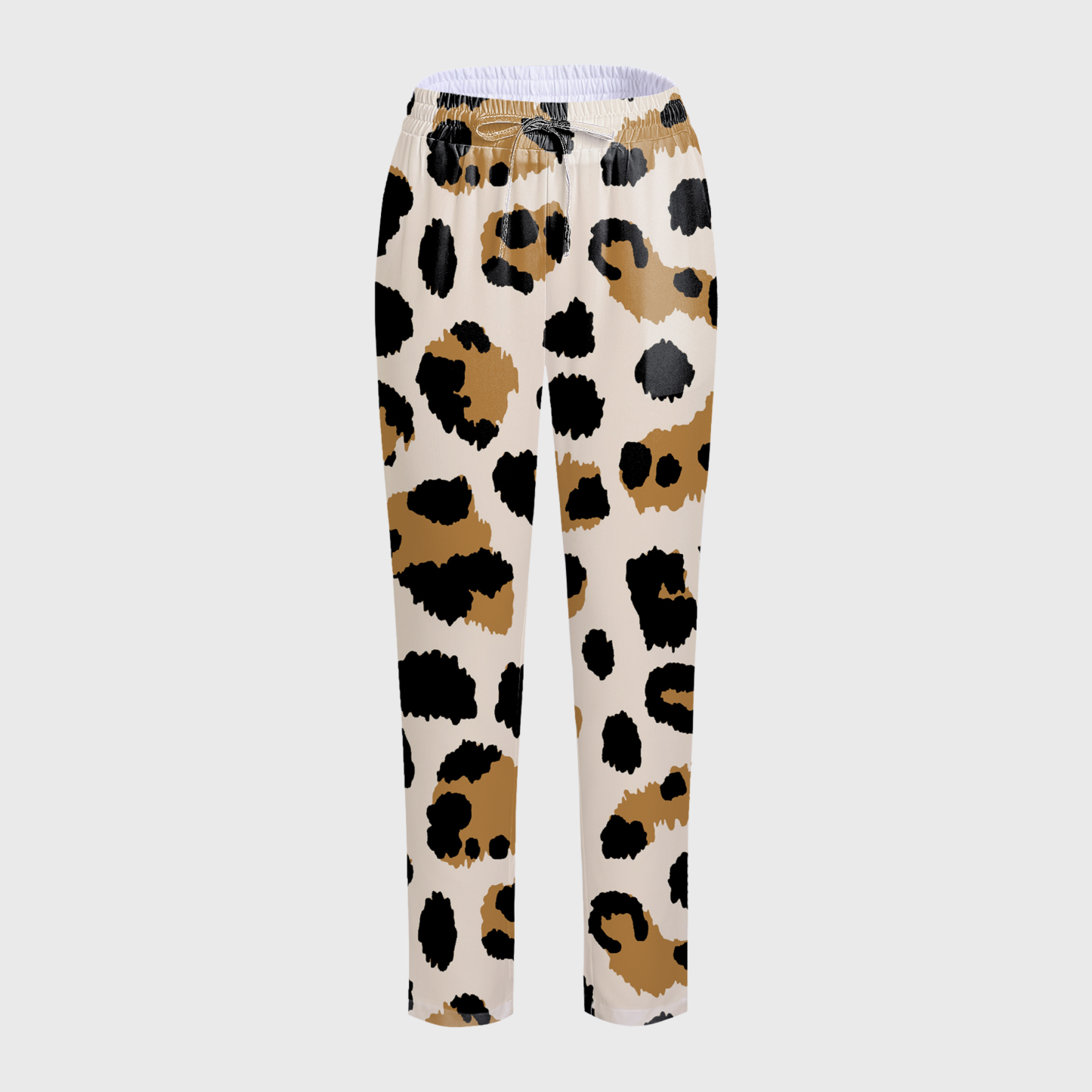 Women's Crew Neck Leopard Printed Scrub Set PT01