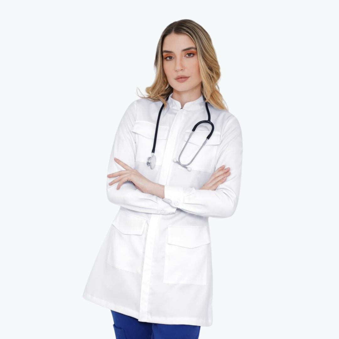Women's Button Cuffs Lab Coat