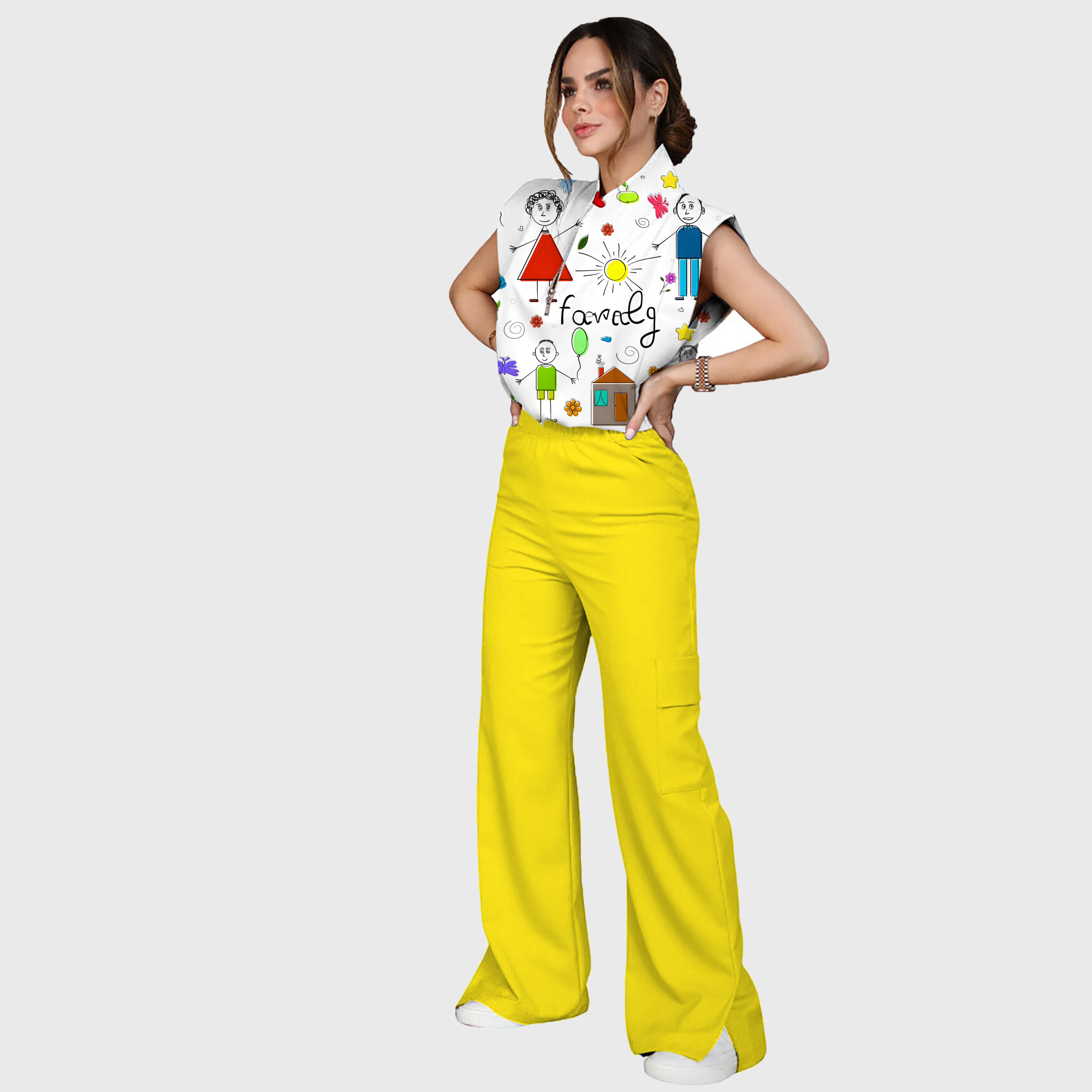 Women's Double Pocket Slit Cargo Pants