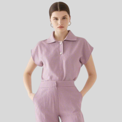 Female Nurse Collared Scrub Top