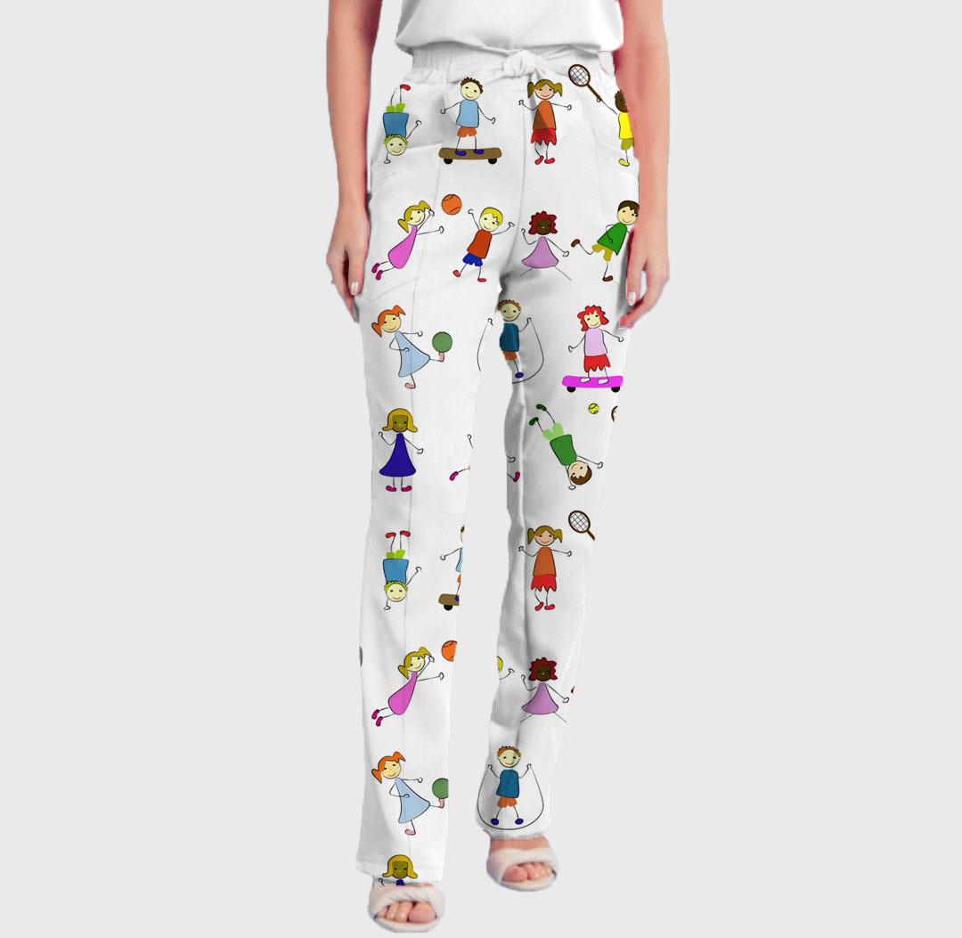 Women's Cartoon Children's Pattern Nurse Scrub Set