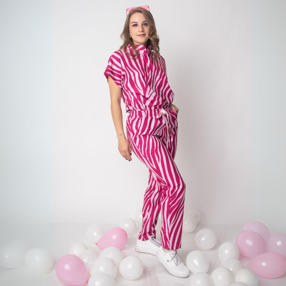 Women's Mandarin Collar Printed Scrub Top™