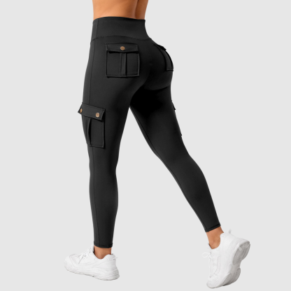 High Waist Four Utility Pockets Tight Cargo Yoga Pants