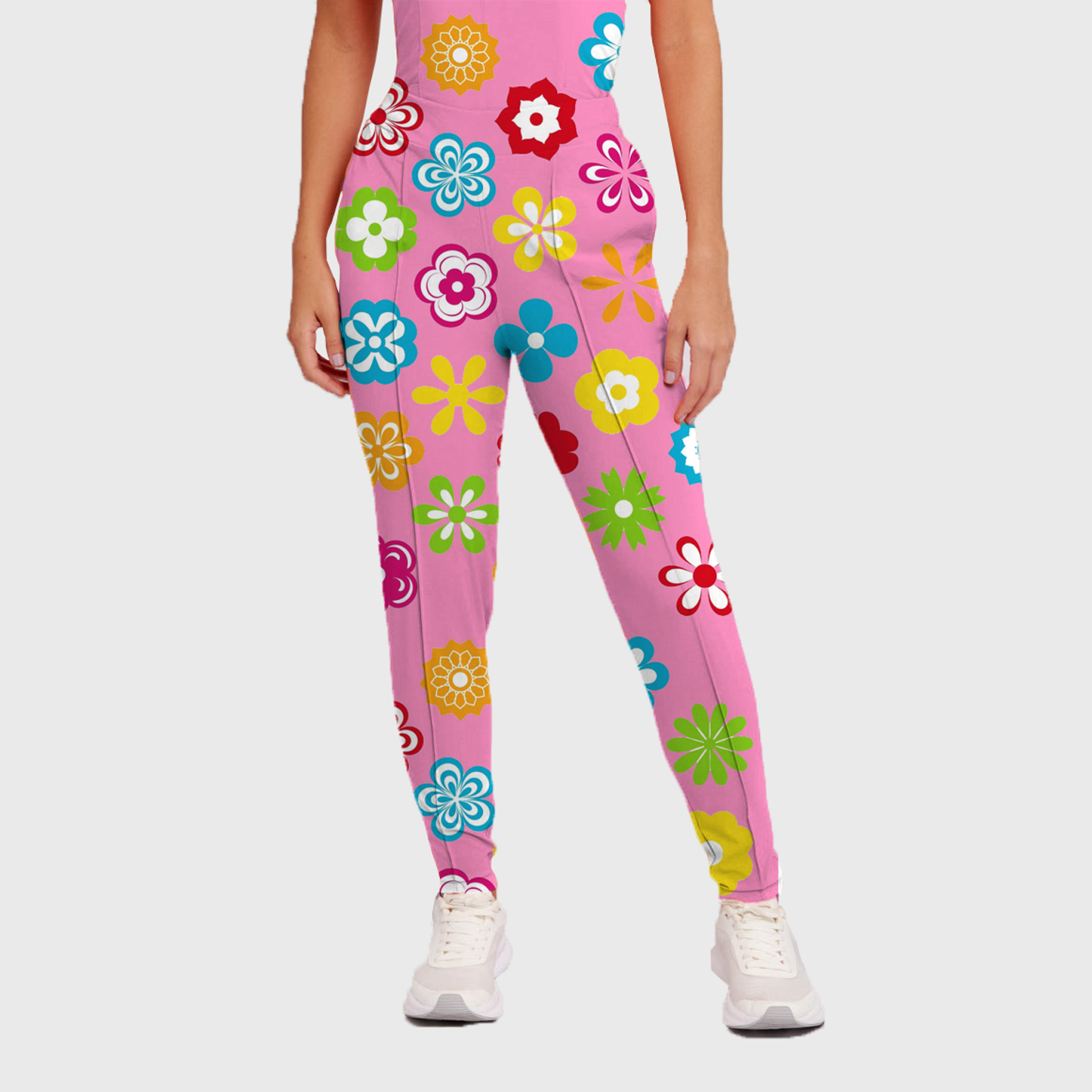 Women's Colorful Floral Pattern Scrub Set ST6195