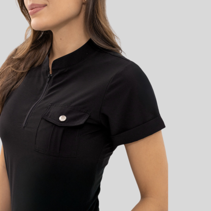 Women's Zip Neck Chest Pocket Scrub Top™