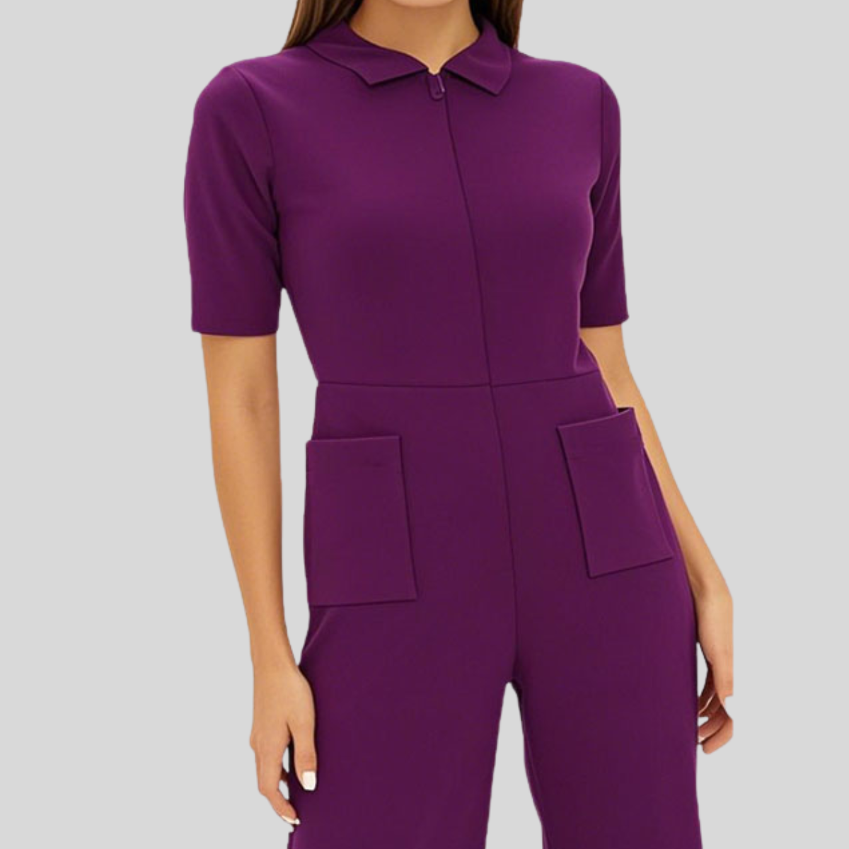 Professional and Fashionable Scrub Jumpsuit with Pockets for Female Nurse