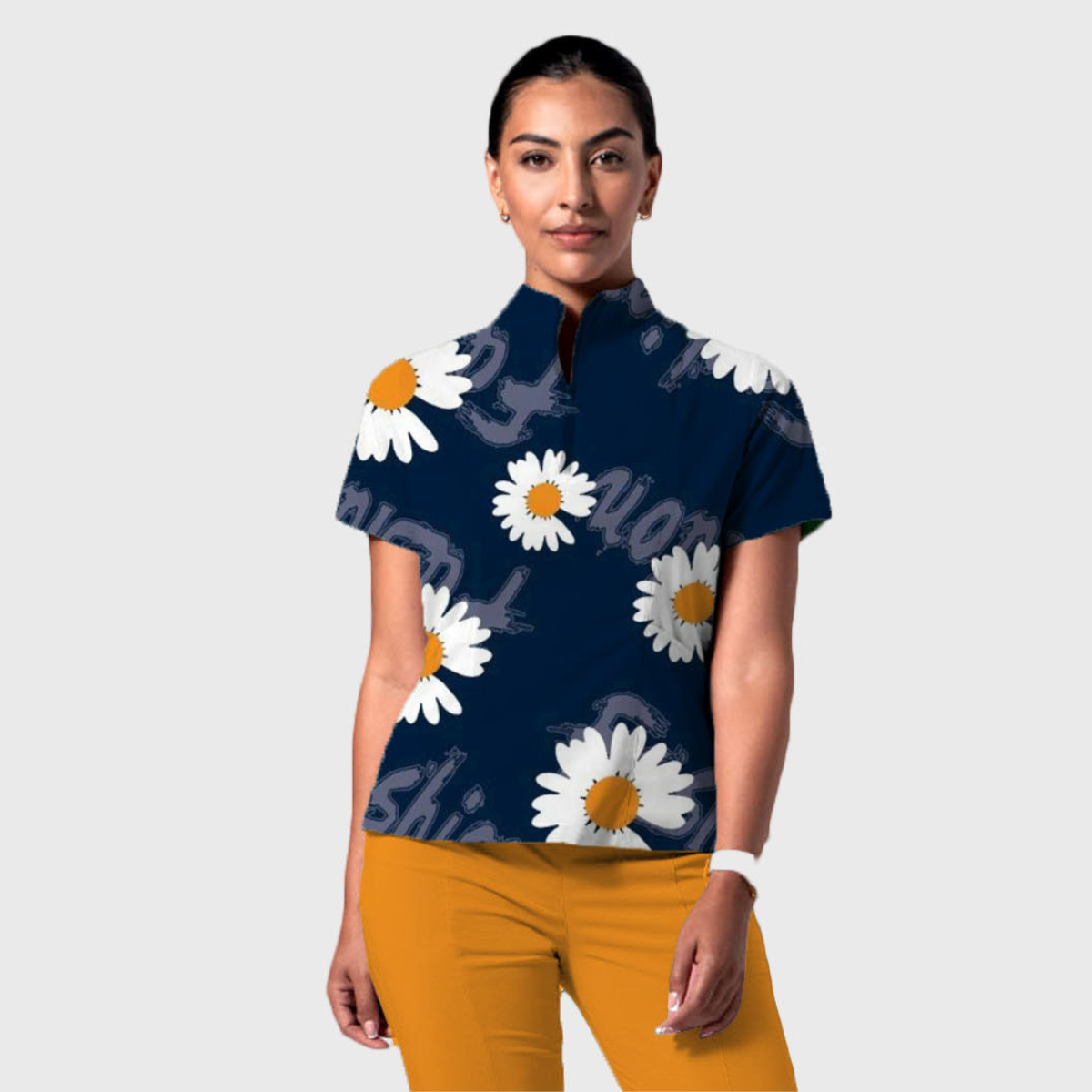 Navy Daisy Print