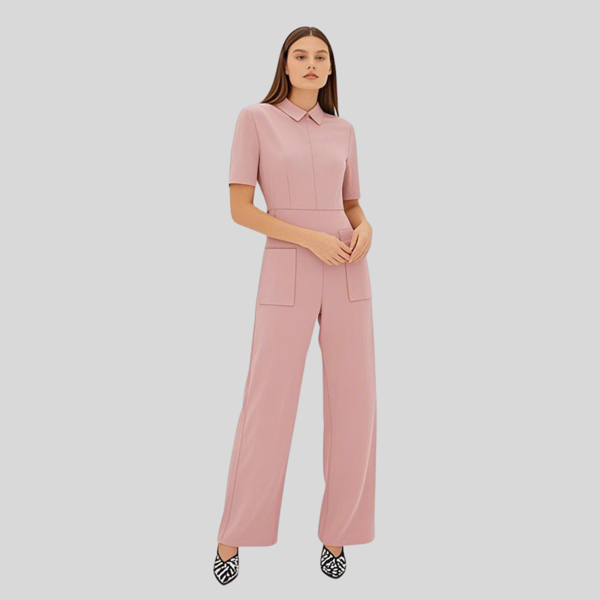 Professional and Fashionable Scrub Jumpsuit with Pockets for Female Nurse