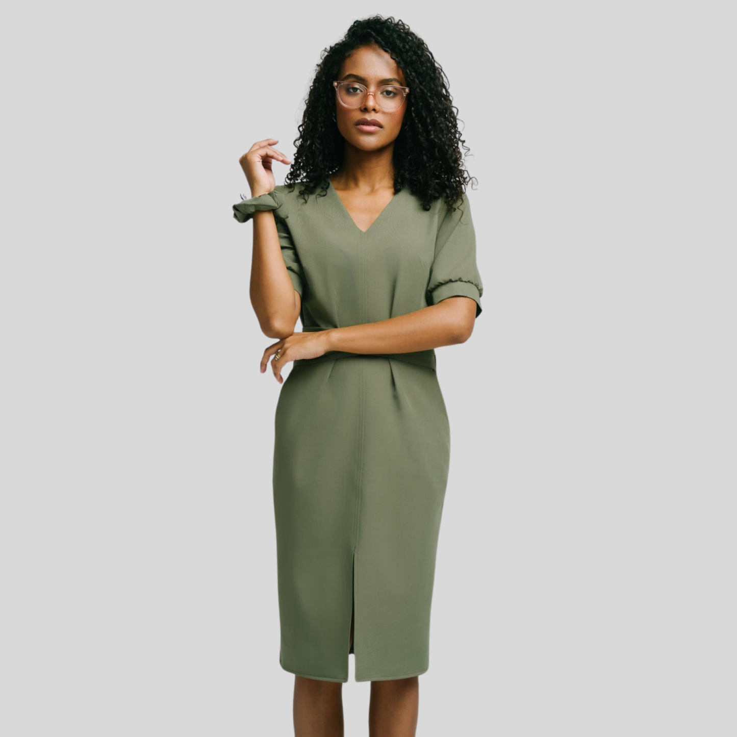 Medical Fashion Bow Waist Scrub Dress