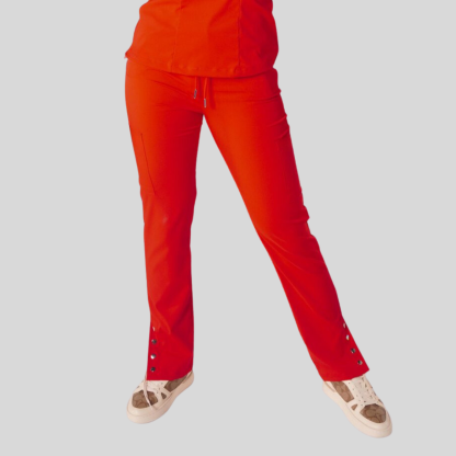 Women's Six Pockets Button Slit Hem Scrub Pant™