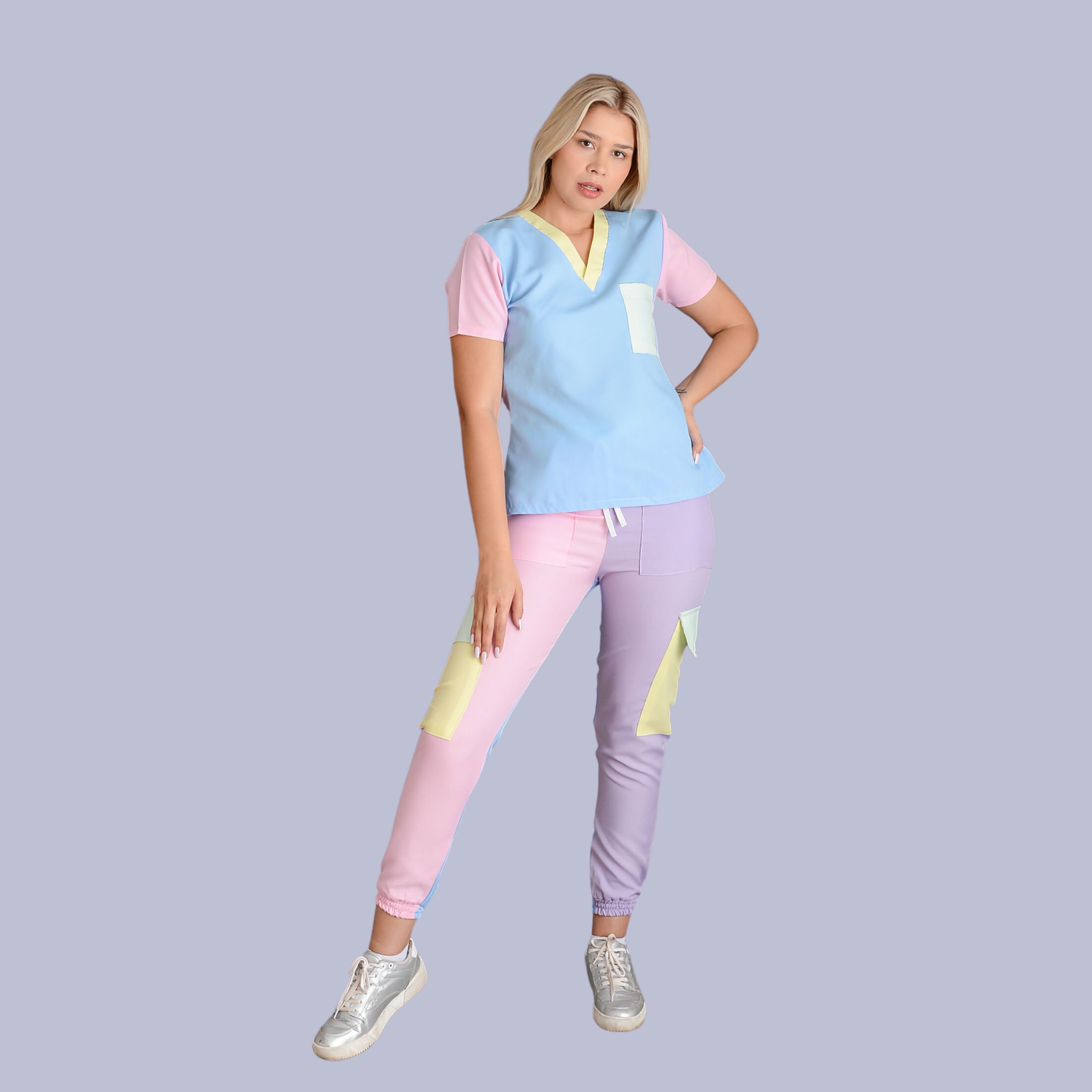 Women's Rainbow Stitching Scrub Set IS1