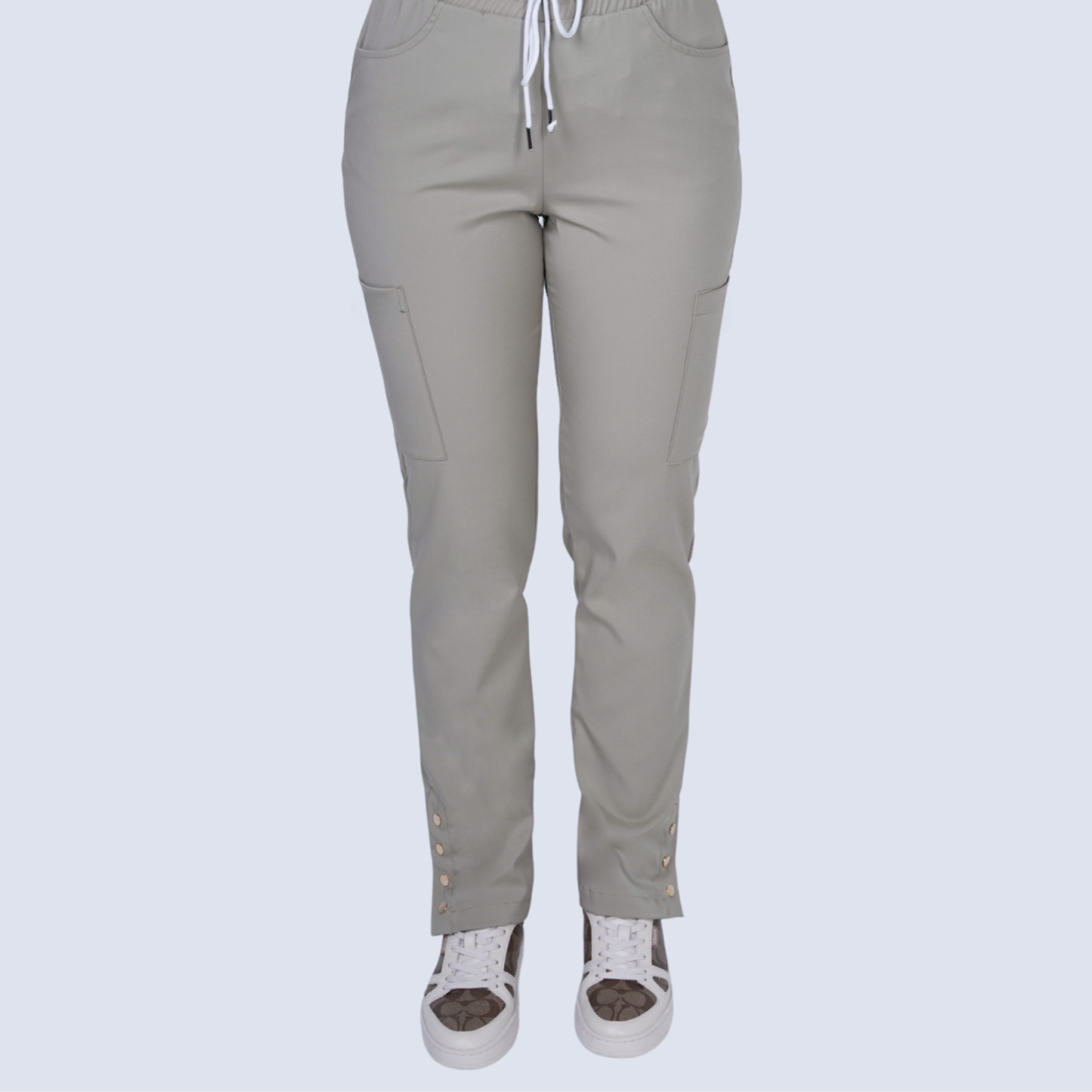 Women's Six Pockets Button Slit Hem Scrub Pant™