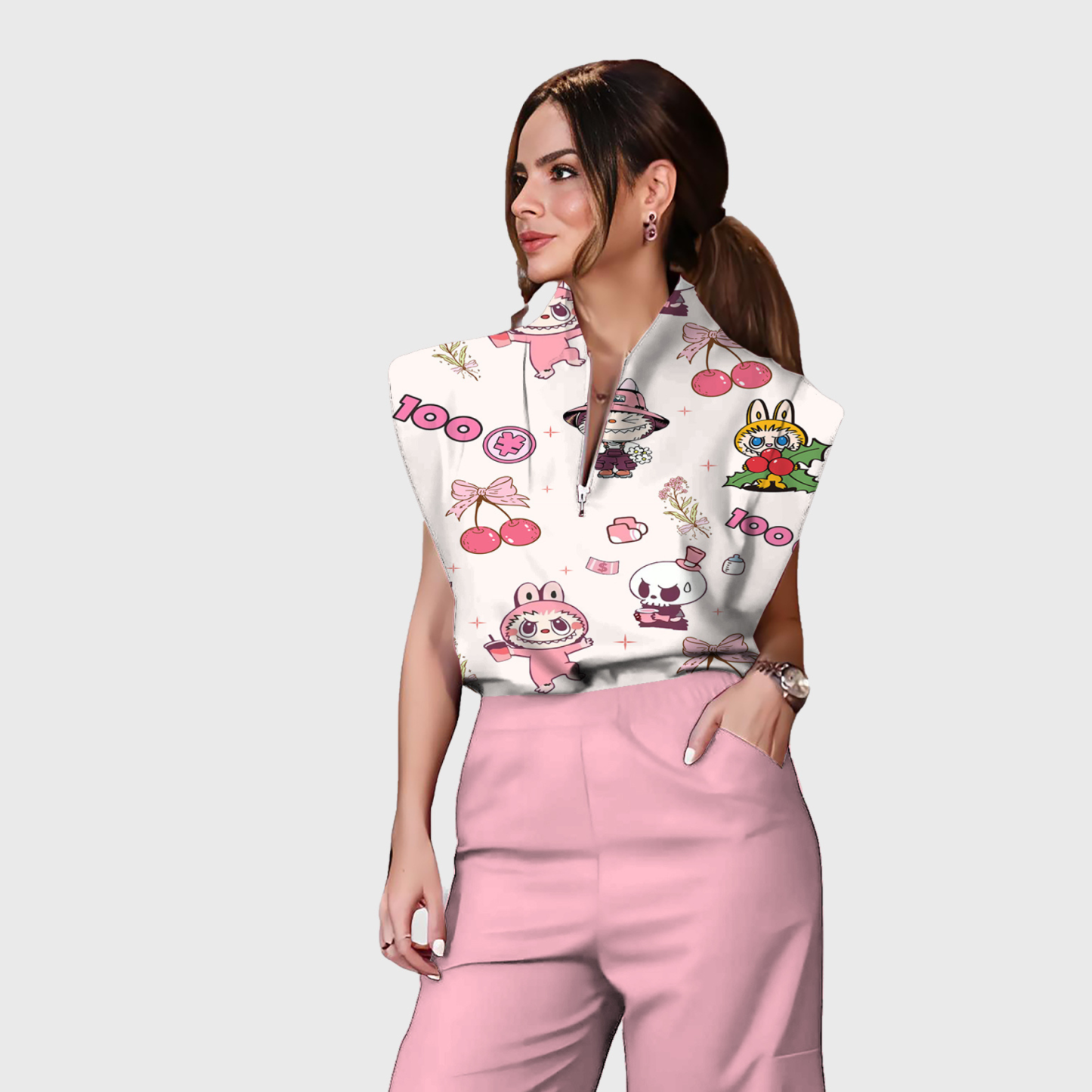 Women's Half Zip Slim Fit Scrub Top