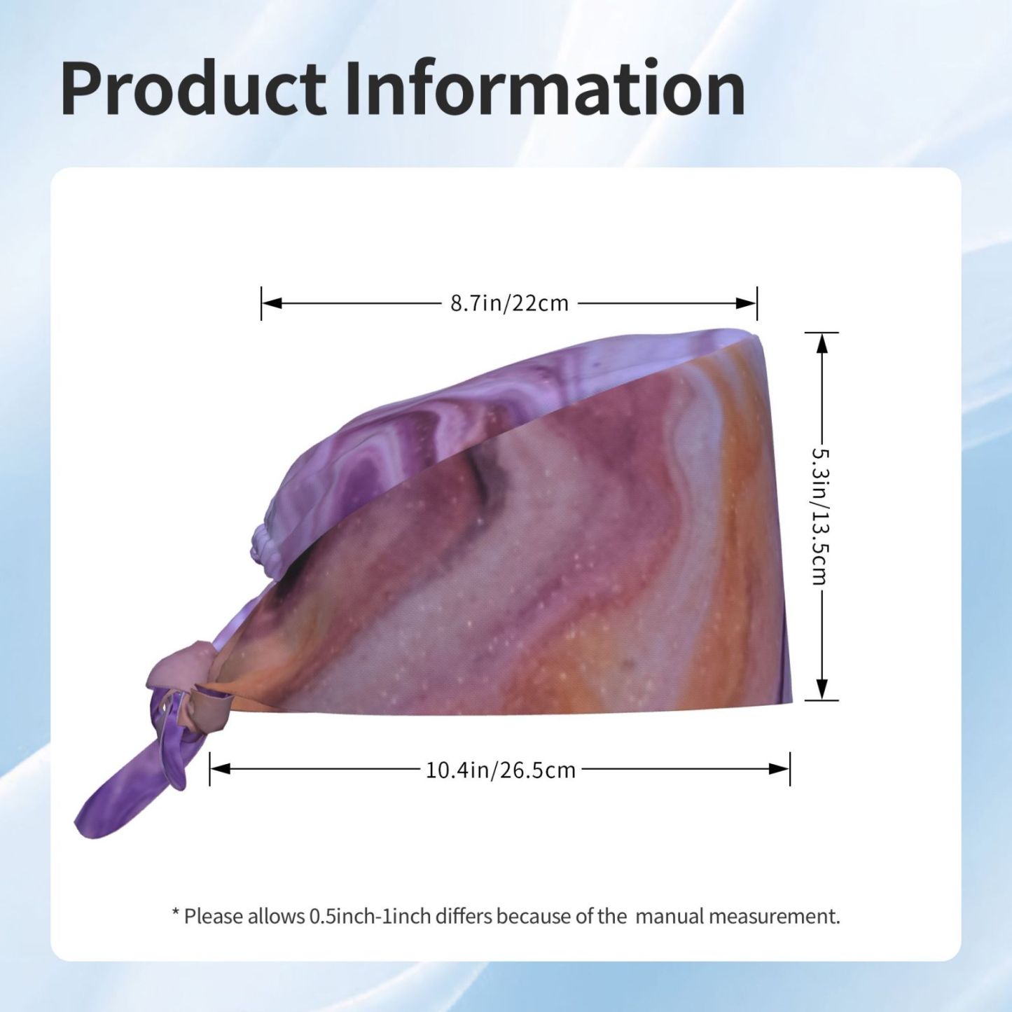 Purple Marble Printed Surgical Caps