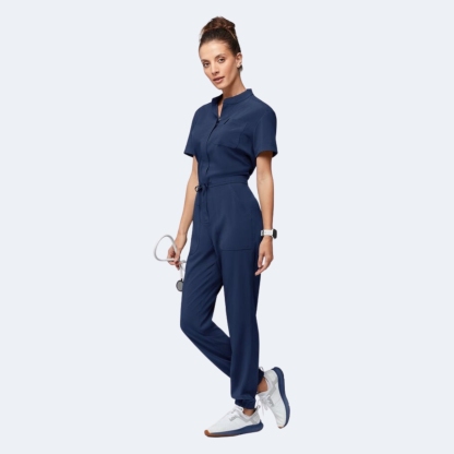 Women's Six Pockets Short Sleeves Jumpsuit