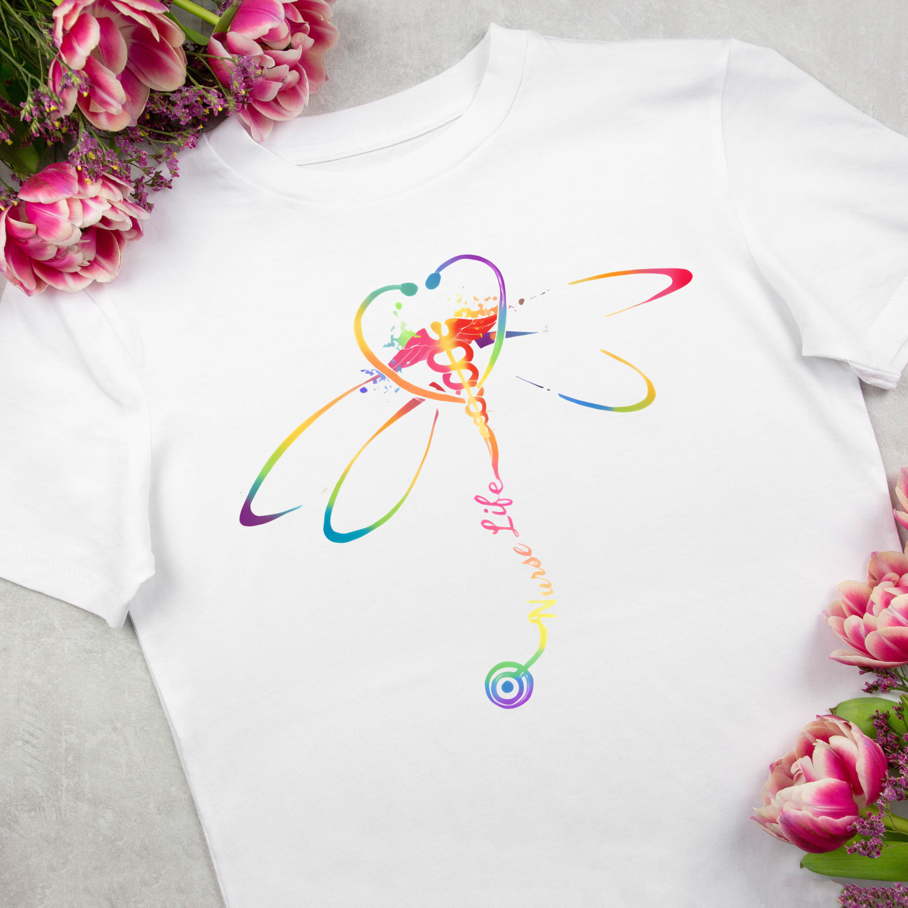 Colorful RN Nurse Life Nurse T-Shirt