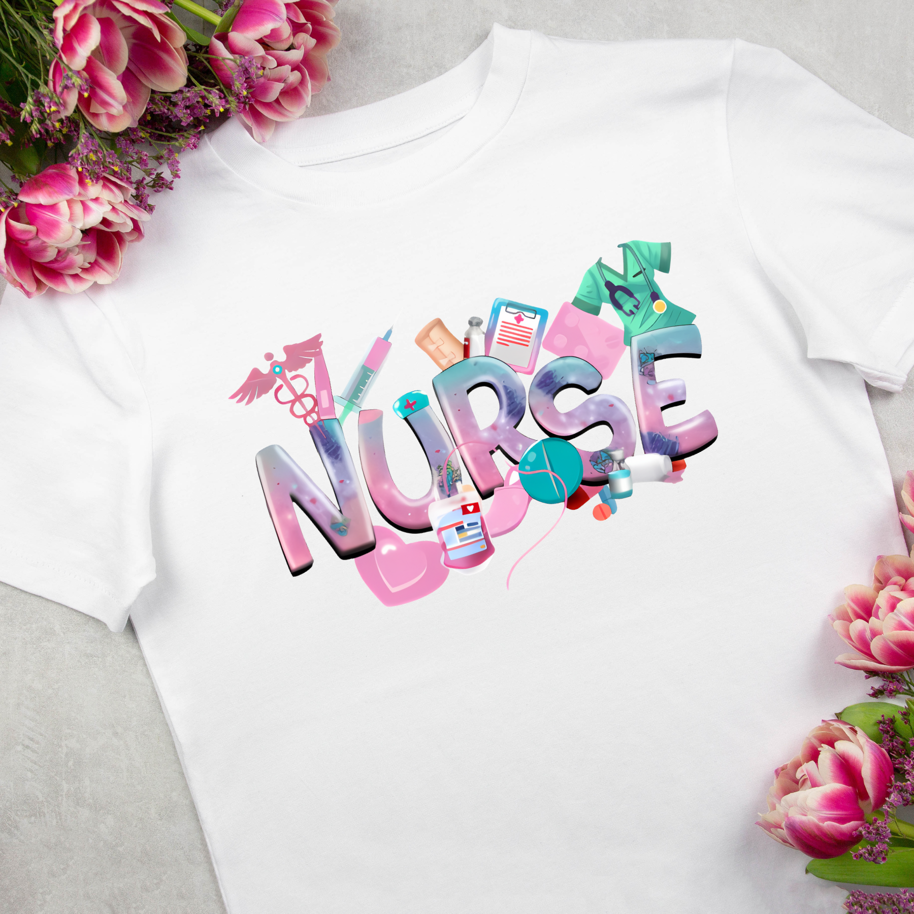 Cute Nurse Heart Cotton T-Shirt