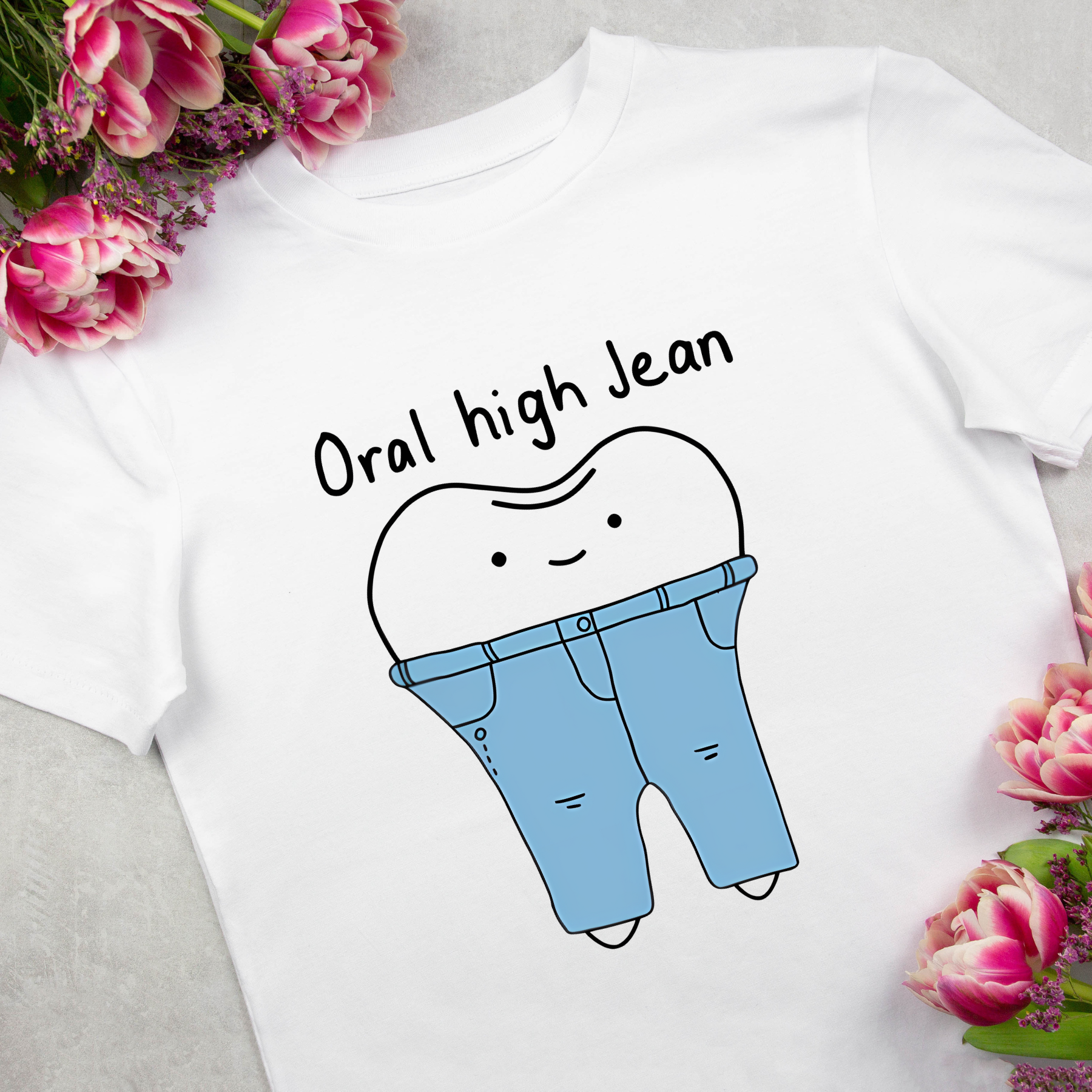 Teeth High Cut Jeans Light T-shirt
