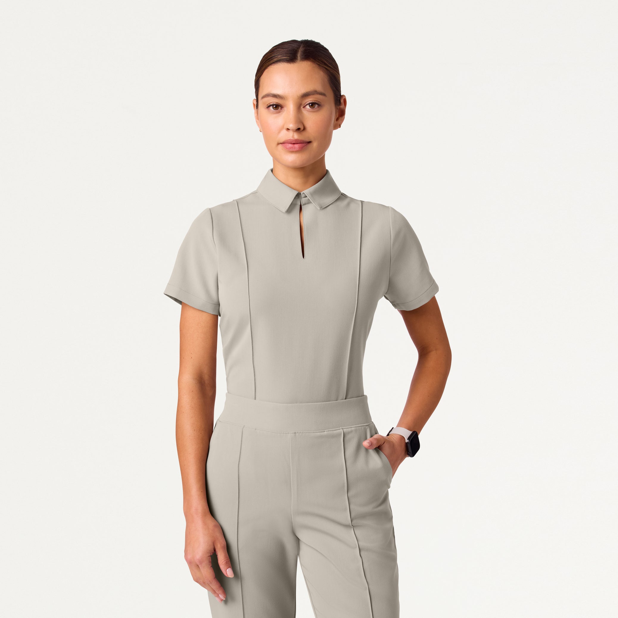 Women’s Slim Modern Polo Scrub Top